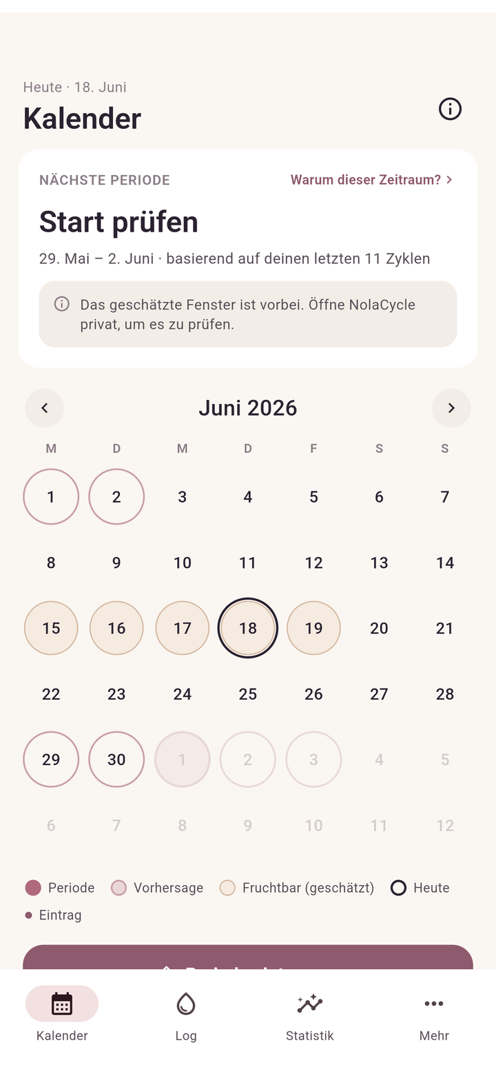 NolaCycle - Kalender ohne Konto