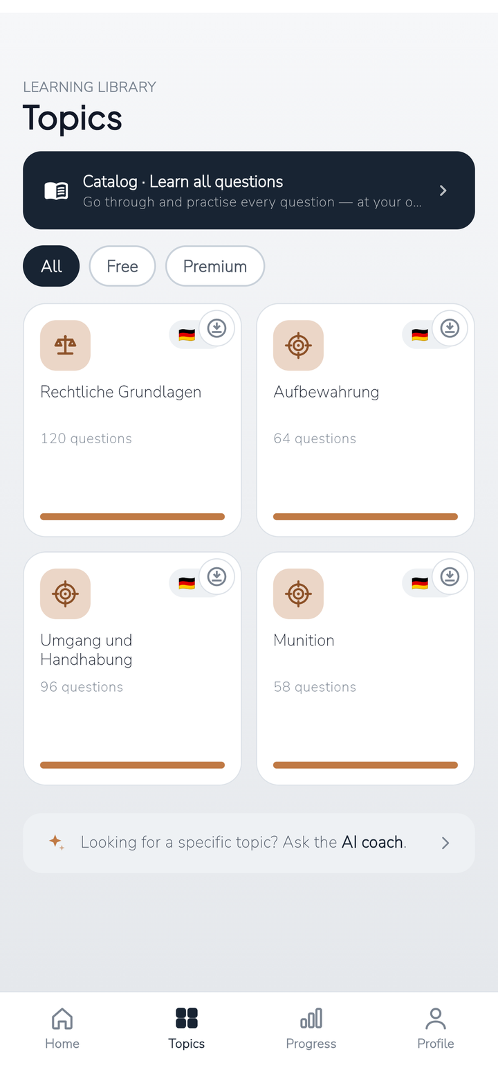 Waffensachkunde Kompakt - Learning areas