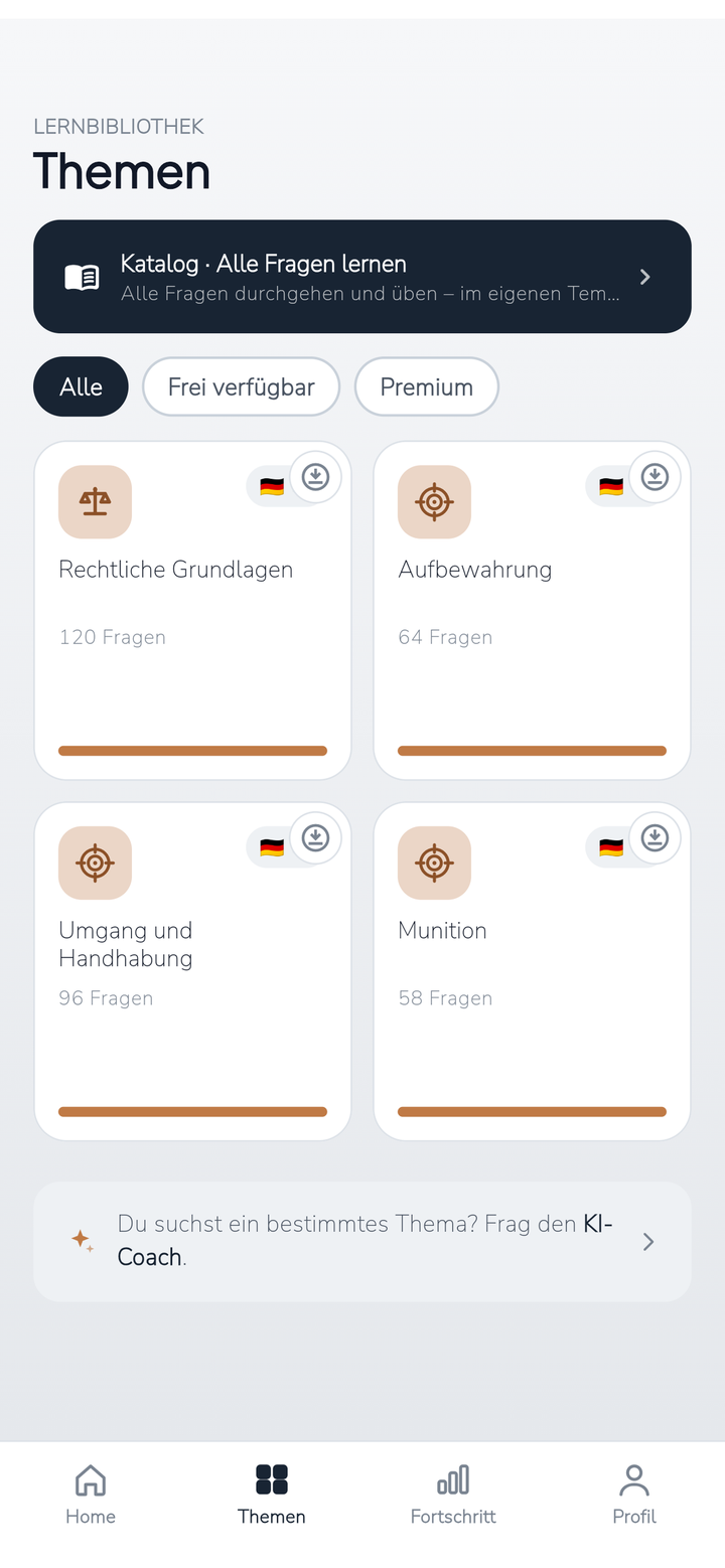 Waffensachkunde Kompakt - Lernbereiche